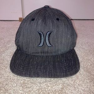 Hurley Adjustable Snapback Hat Cap The Classics Black Grey Skateboard Surfing